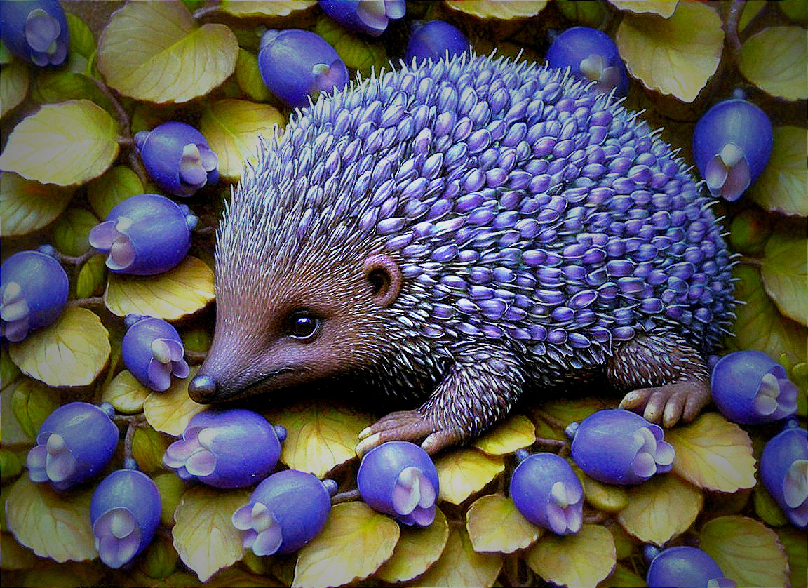 Whimsical Hedgehog Illustration with Vibrant Colors