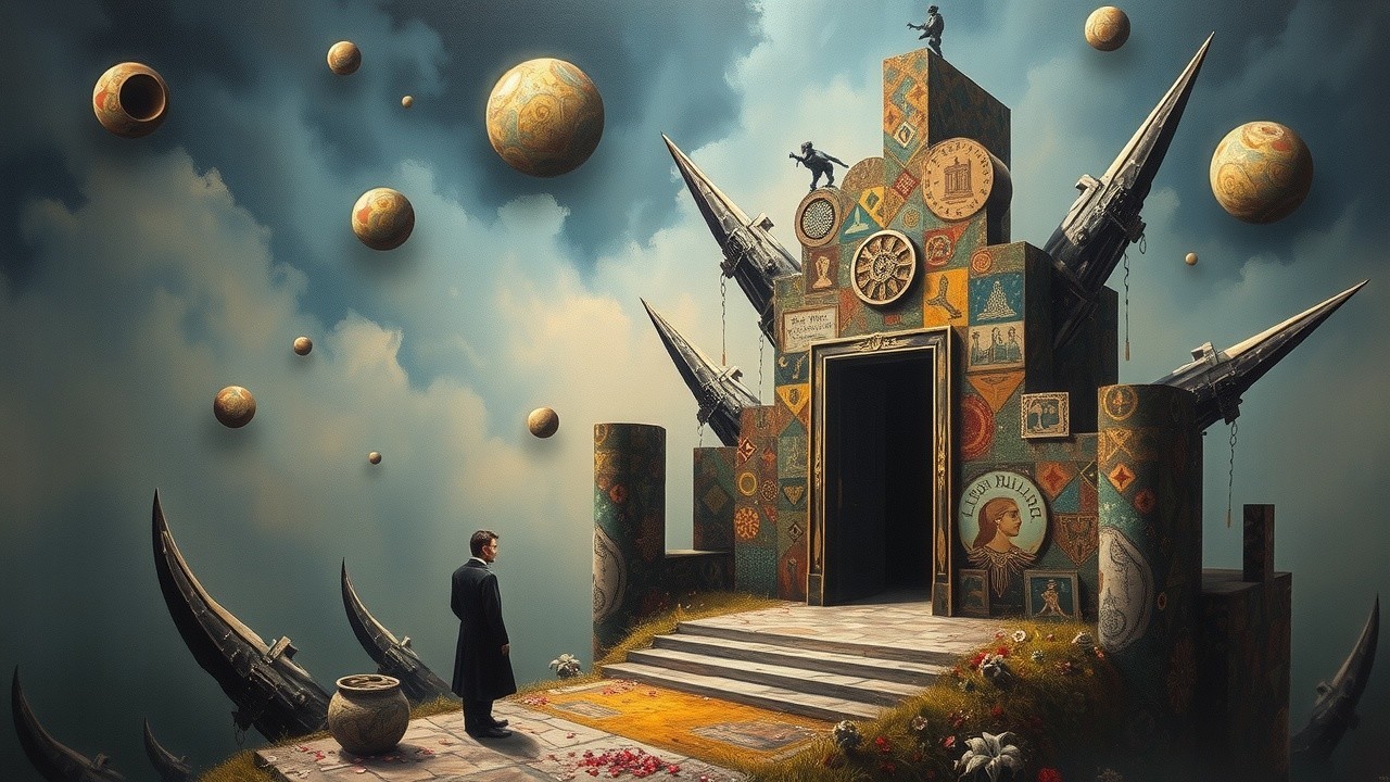 Surreal Temple with Intricate Patterns and Spires