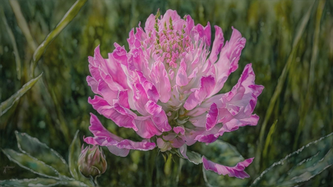 Vibrant Pink Flower Against Soft Green Background
