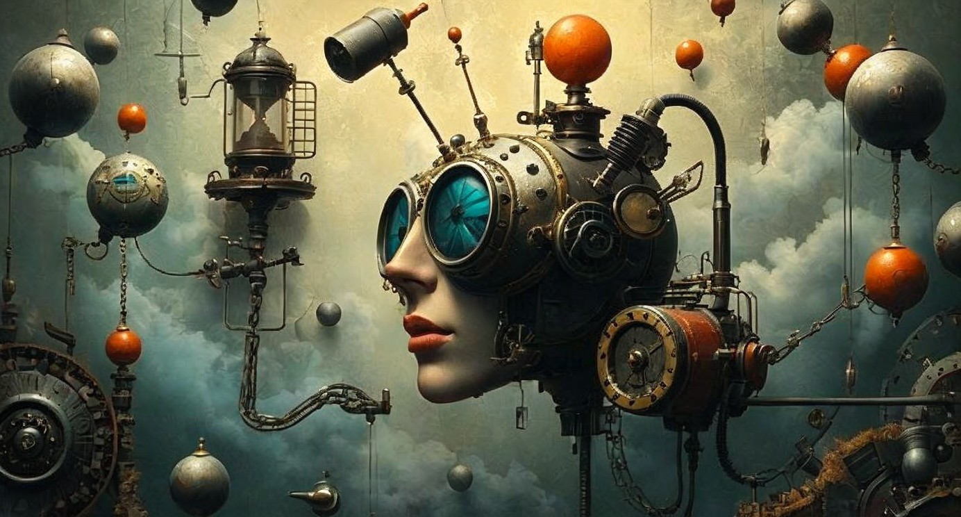Surreal Steampunk and Futuristic Design Elements