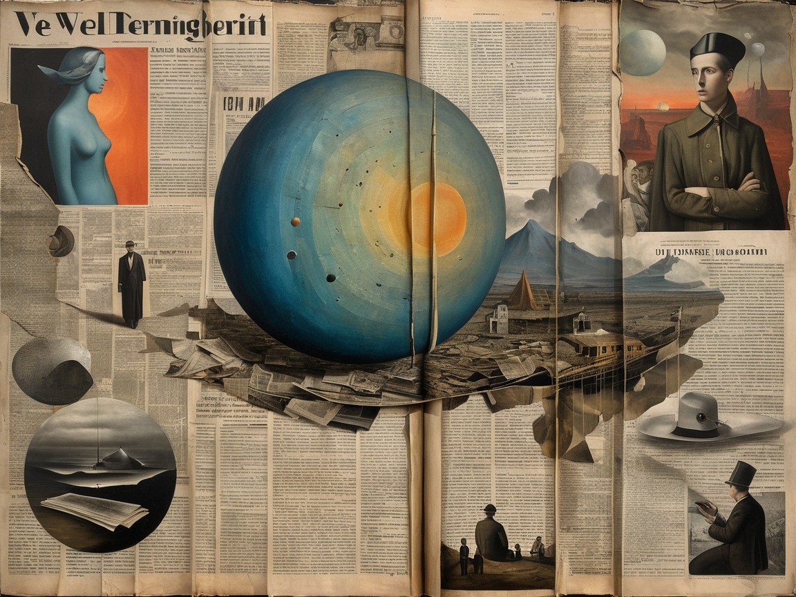 Surreal Artwork with Vibrant Colors and Textures