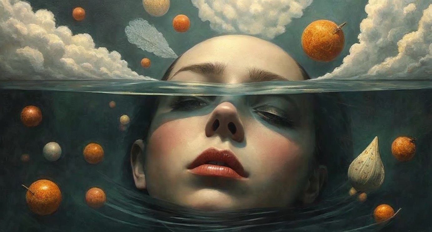 Serene Portrait of Woman Submerged in Water