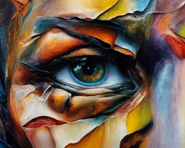 Abstract Close-Up of an Eye with Vibrant Colors