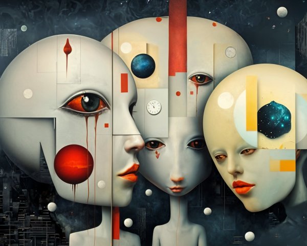 Surreal Humanoid Figures in a Dreamlike Atmosphere