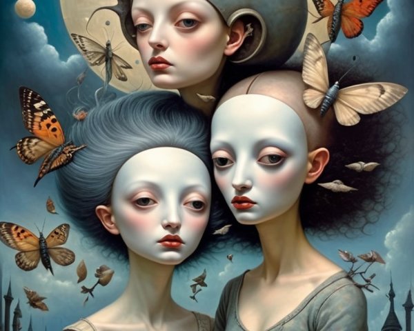 Ethereal Figures in Surreal Fantasy Artwork