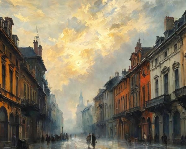 Charming Old Town Street Scene with Elegant Architecture