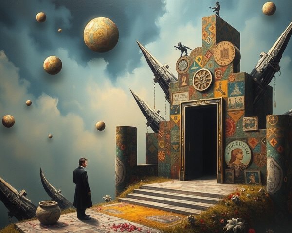 Surreal Temple with Intricate Patterns and Spires