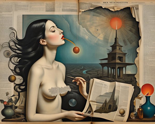 Surreal Artwork of Woman Releasing Glowing Orb