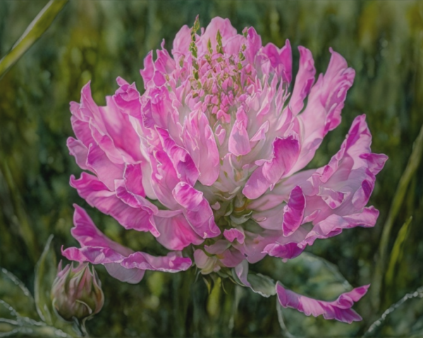 Vibrant Pink Flower Against Soft Green Background