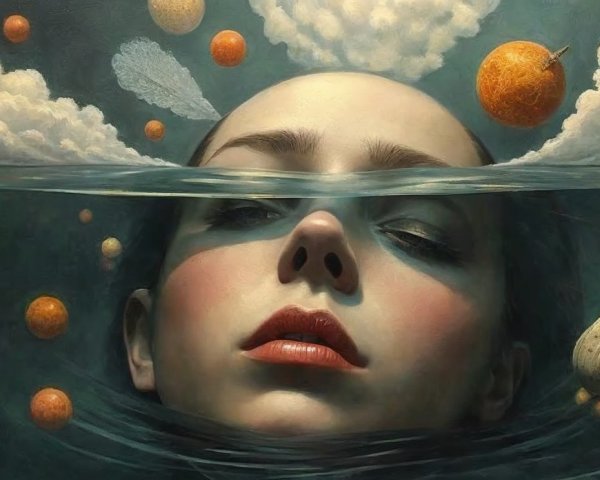 Serene Portrait of Woman Submerged in Water