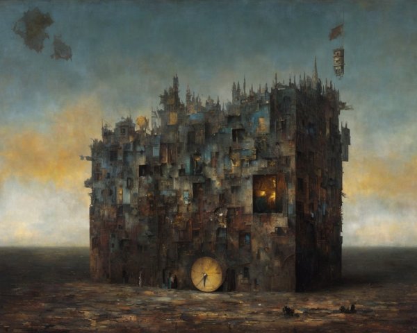 Colossal Metal Structure in Barren Landscape