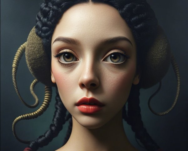 Portrait of a Young Woman with Expressive Features