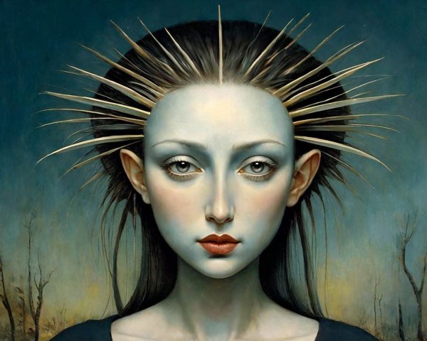Portrait of a Young Woman with Ethereal Features