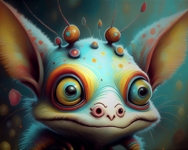 Whimsical Colorful Creature with Expressive Features