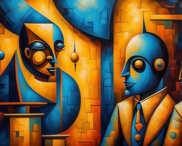 Abstract Shapes and Vibrant Colors in Artwork