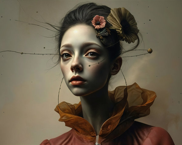 Portrait of a Young Woman with Ethereal Features