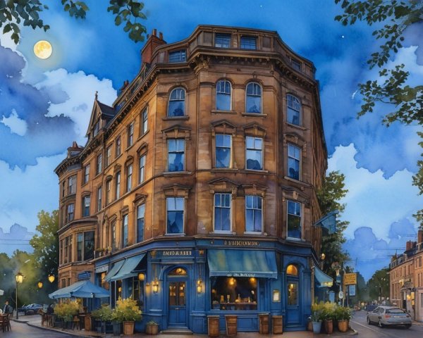 Charming Restaurant Corner with Twilight Ambiance