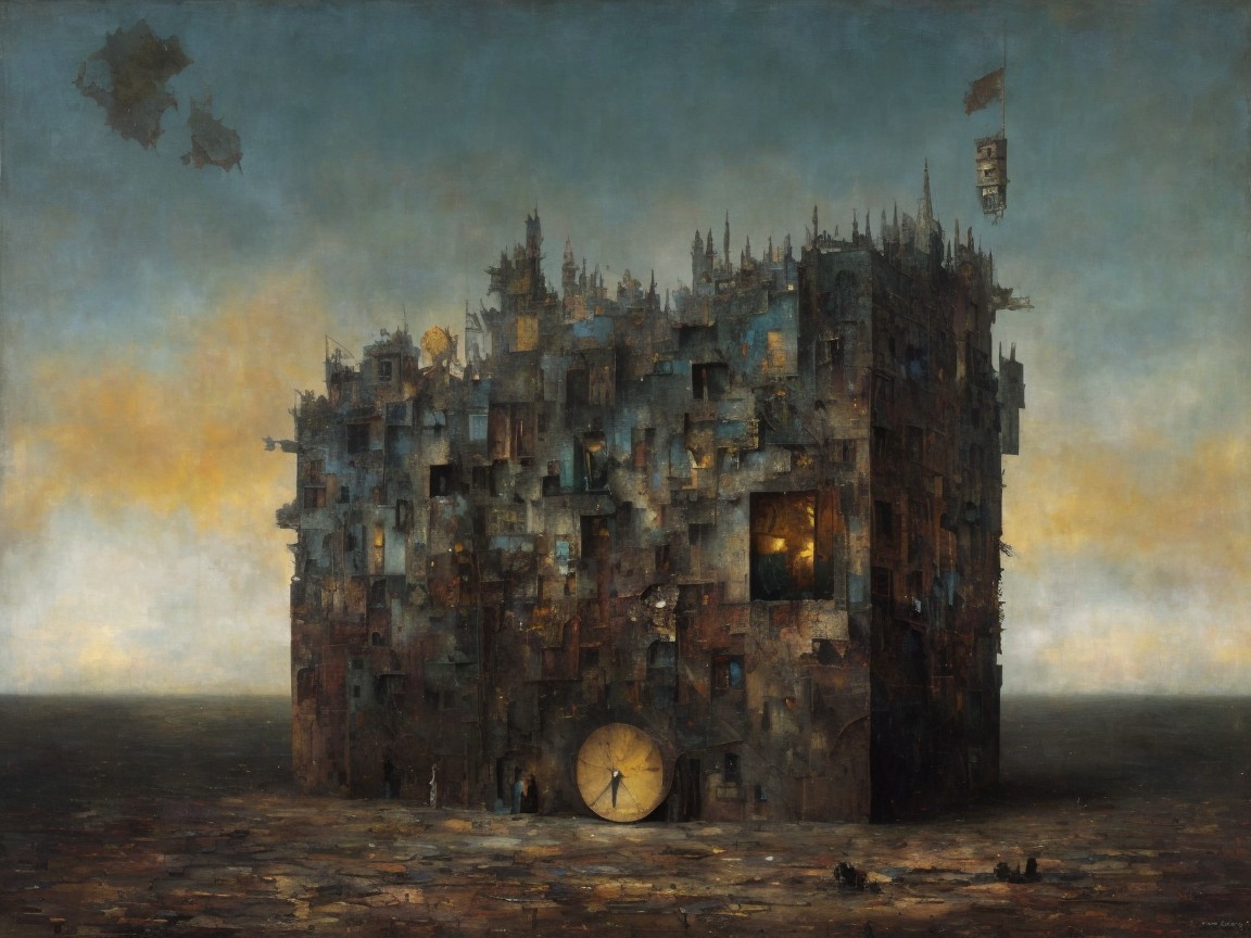 Colossal Metal Structure in Barren Landscape