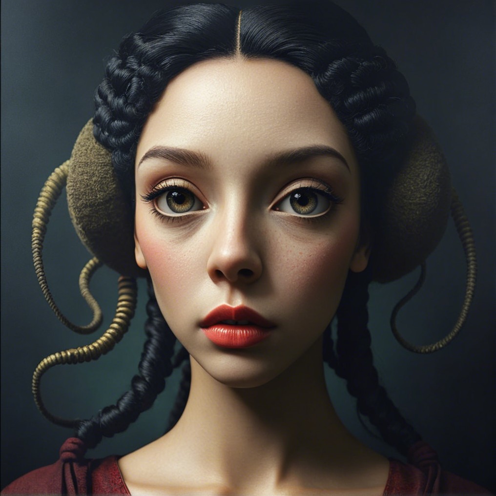 Portrait of a Young Woman with Expressive Features