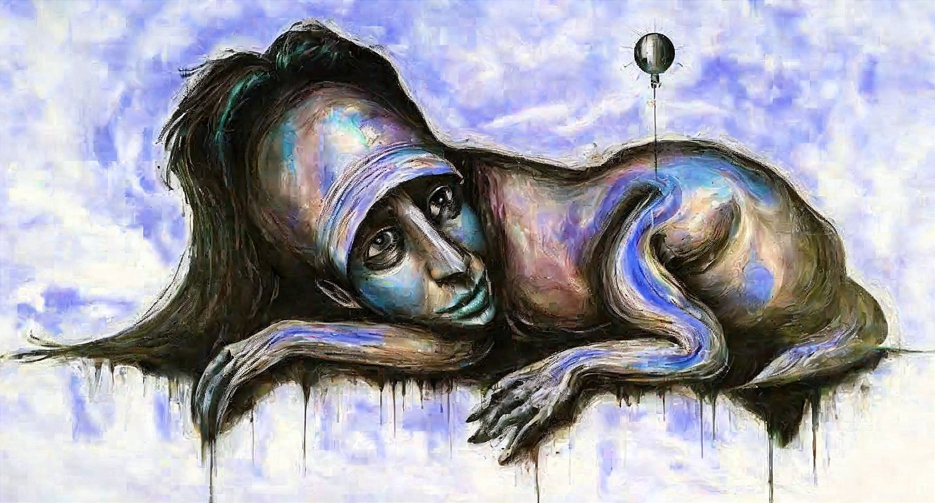 Surreal Figure in Ethereal Colors with Abstract Style