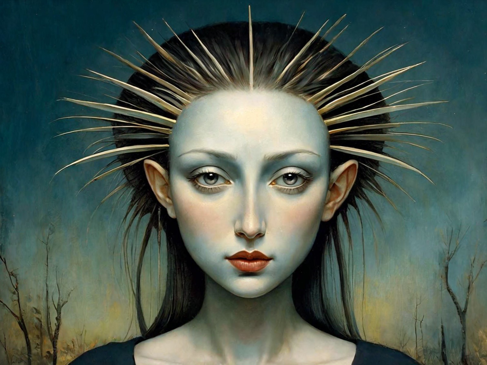 Portrait of a Young Woman with Ethereal Features