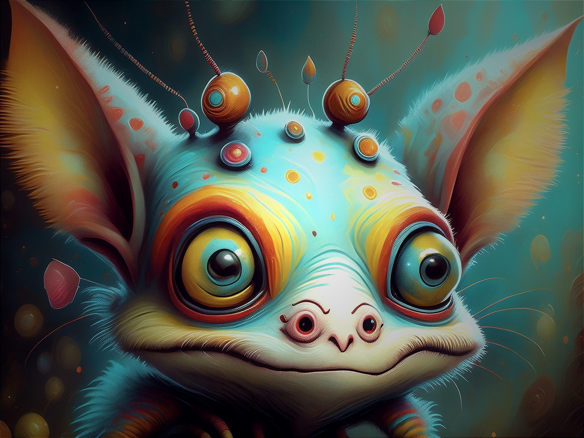 Whimsical Colorful Creature with Expressive Features