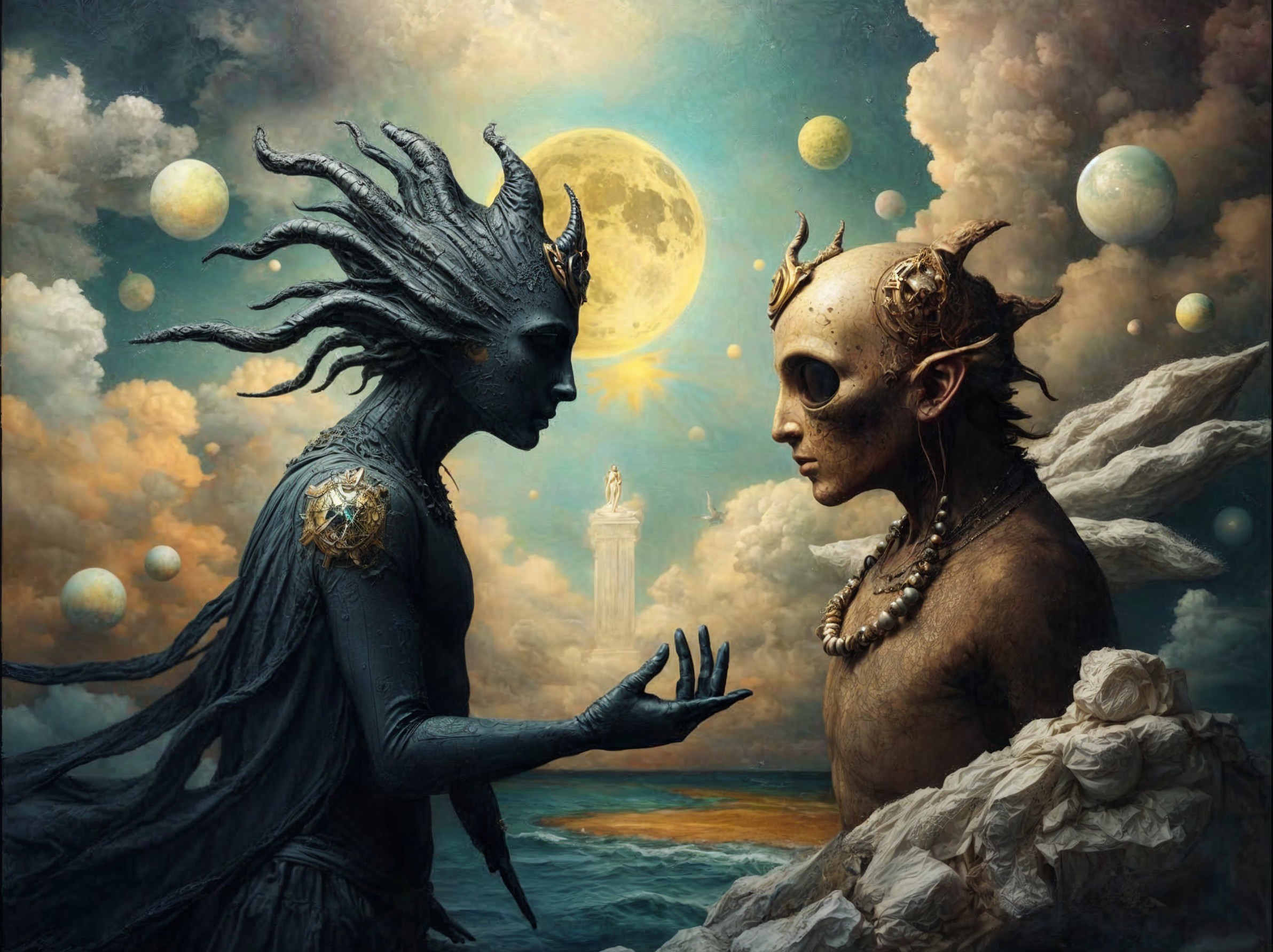 Ethereal Landscape with Two Enigmatic Figures