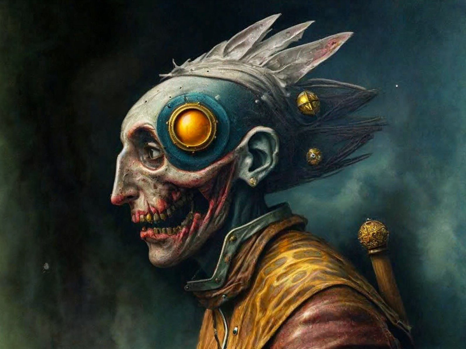 Grotesque Mechanical Figure with Steampunk Elements