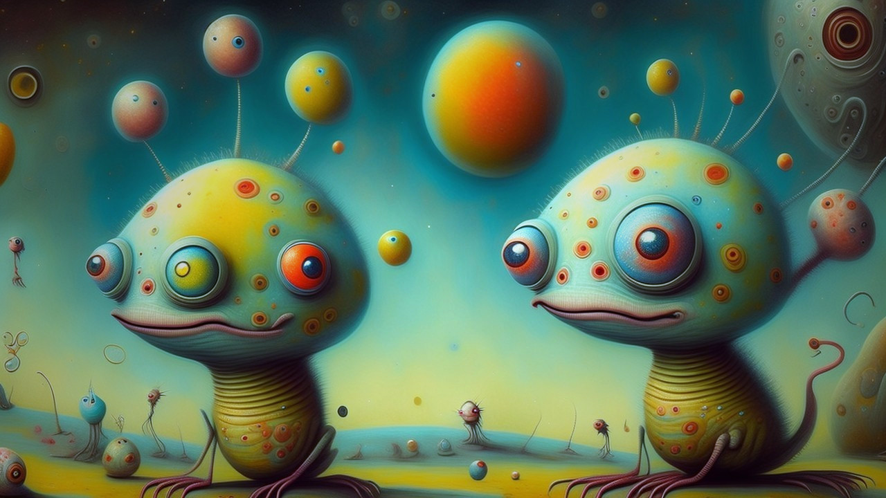 Whimsical Creatures on an Alien Landscape