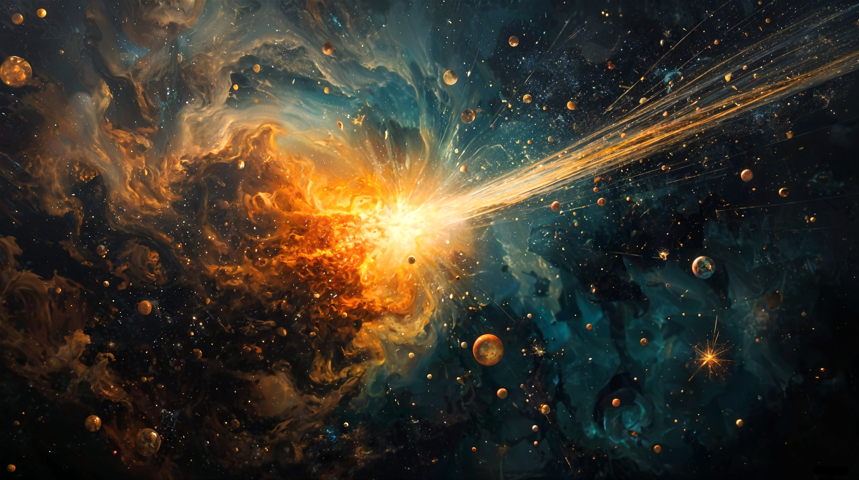 Vivid Cosmic Scene of an Explosive Space Event
