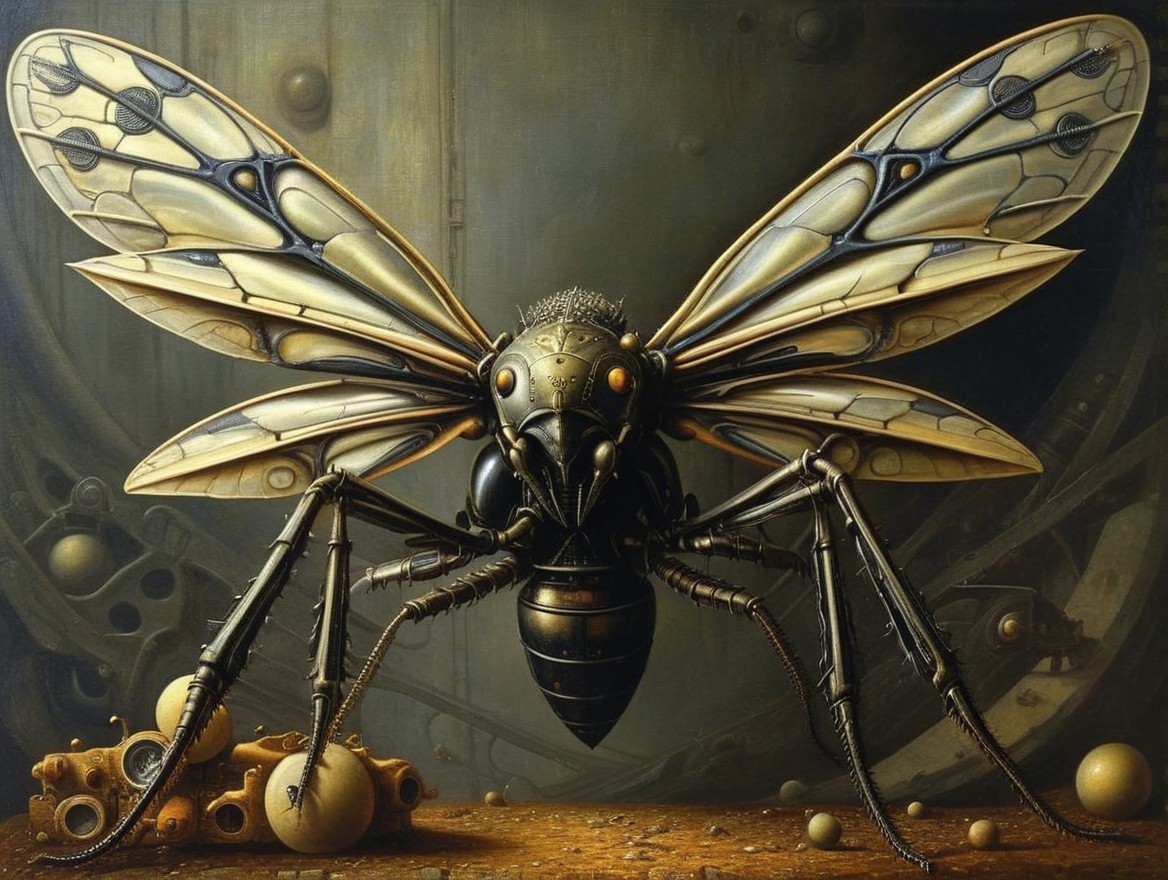 Mechanical Insect Design with Steampunk Elements