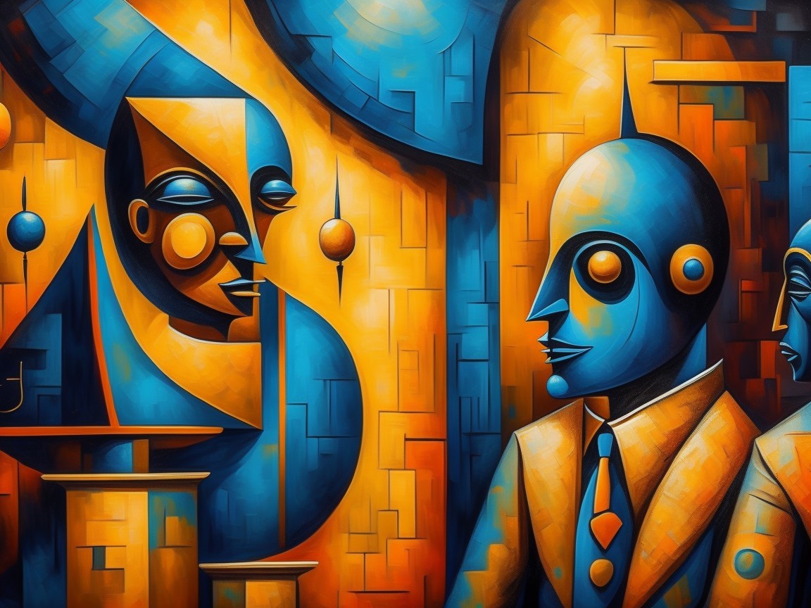 Abstract Shapes and Vibrant Colors in Artwork