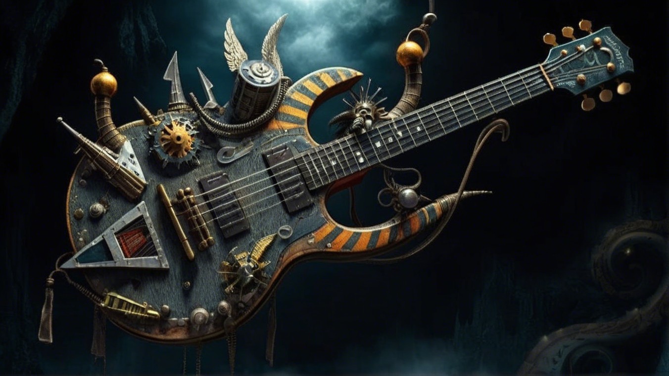 Fantastical Steampunk Guitar with Intricate Design