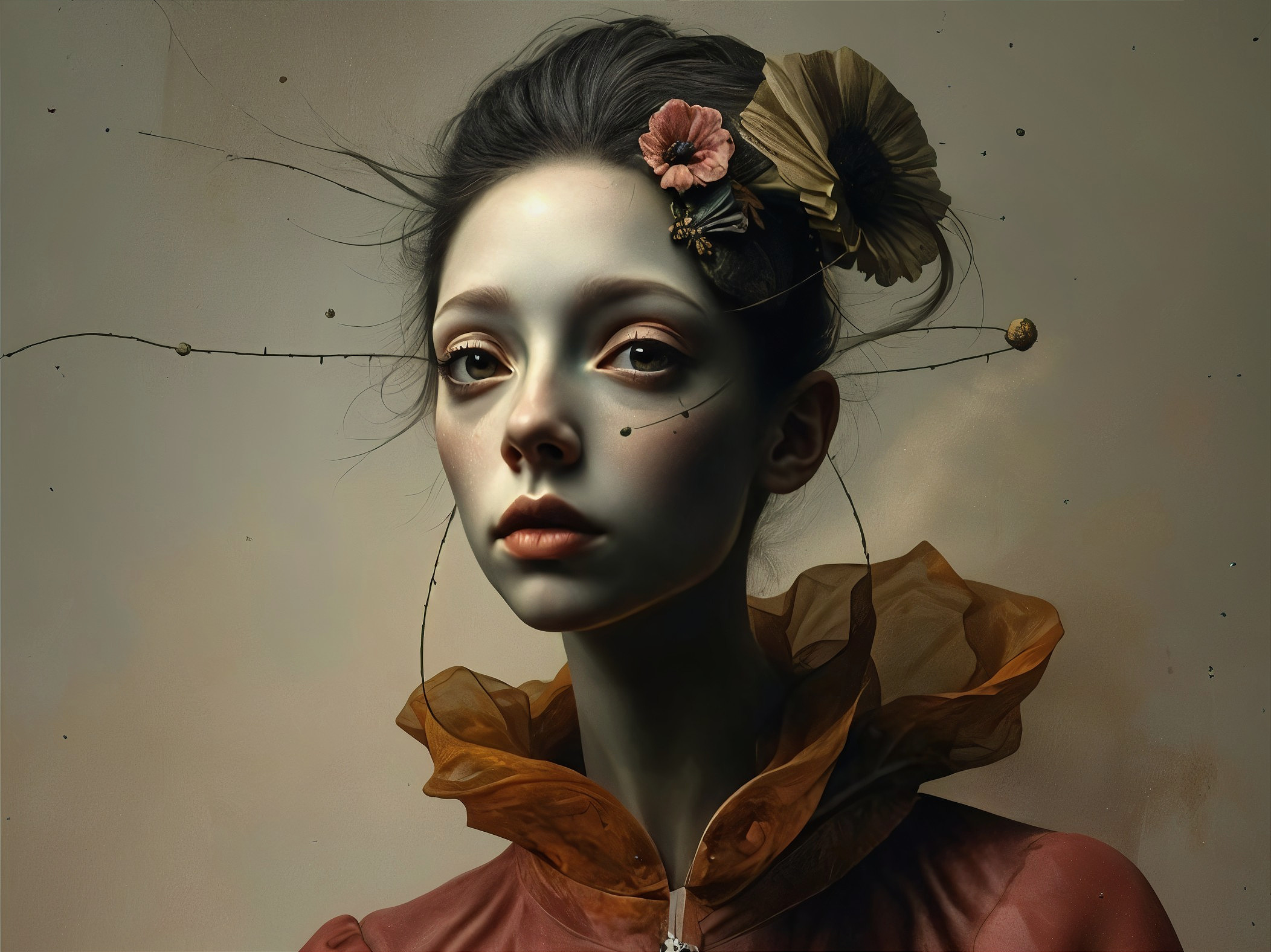 Portrait of a Young Woman with Ethereal Features