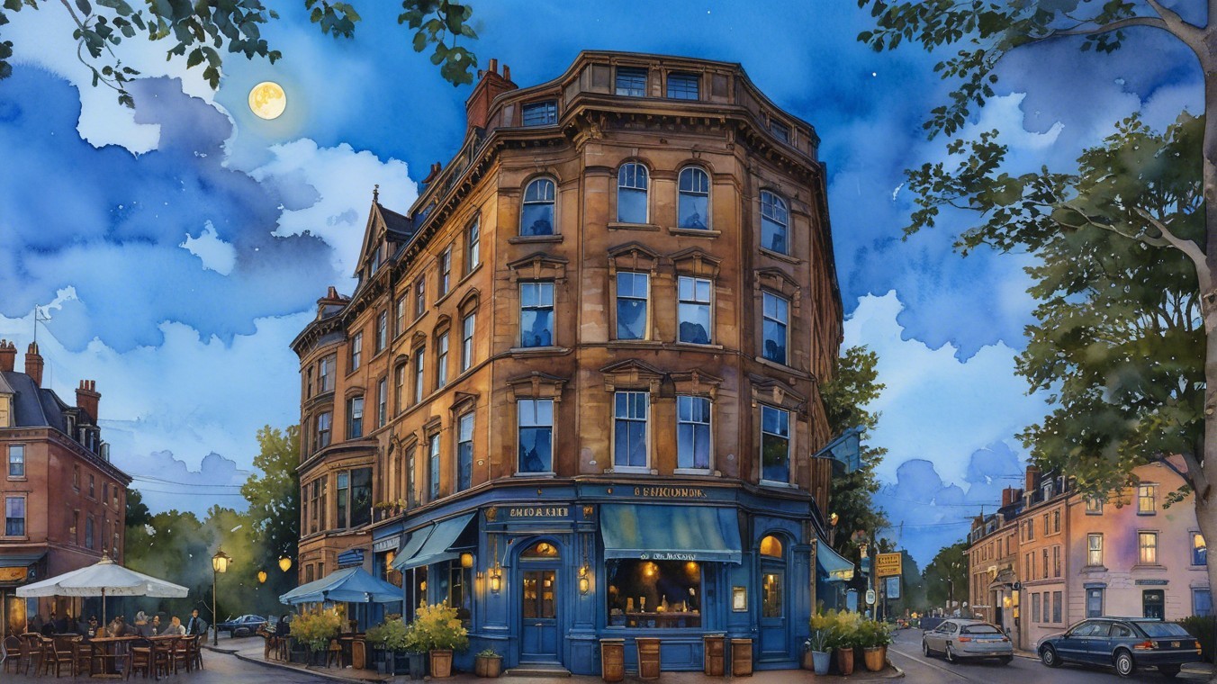 Charming Restaurant Corner with Twilight Ambiance
