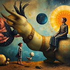 Surreal Snail Creature in a Dreamlike Landscape