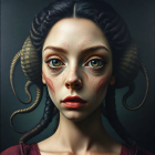Portrait of a Young Woman with Expressive Features