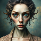 Portrait of a Young Woman with Vintage Elegance