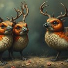 Fantastical Creatures in a Lush Forest Setting