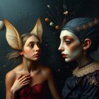 Women in Mystical Setting with Ethereal Elements