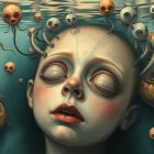 Serene Underwater Scene with Whimsical Orbs