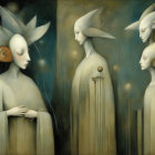 Ethereal Figures in Cosmic Setting with Mystical Elements