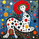 Abstract Figure with Polka Dots in Cosmic Setting