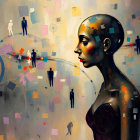 Abstract Expressionism Painting of Fragmented Connection