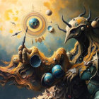 Intricate Cosmic Figure in Painterly Artwork