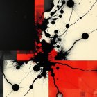 Bold Geometric Artwork with Pine Silhouette and Sunset