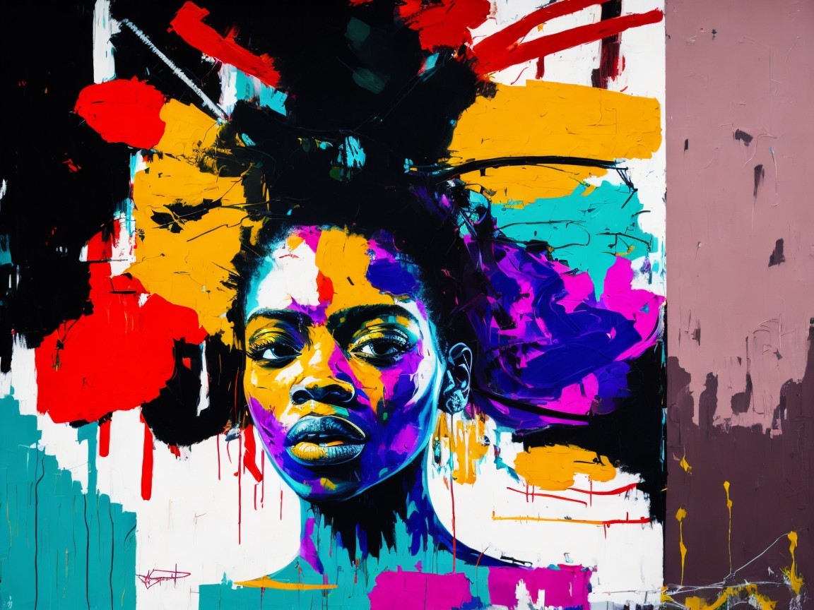Vibrant Portrait of a Woman with Bold Colors