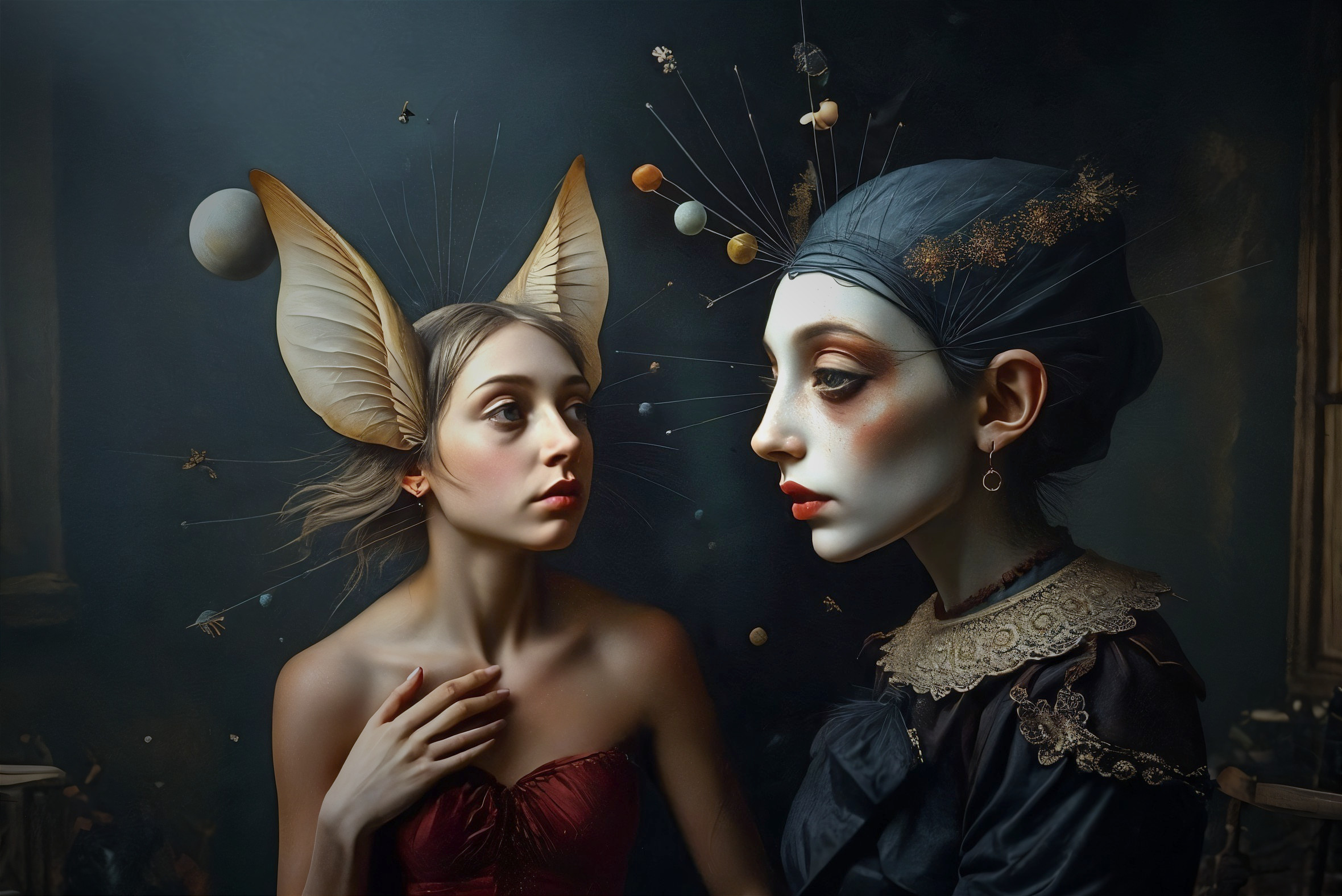 Women in Mystical Setting with Ethereal Elements