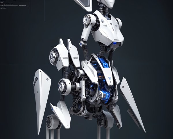 Futuristic Robotic Rabbit with Sleek White Design