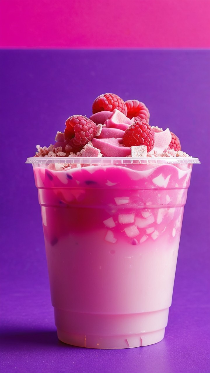 Vibrant Layered Dessert Cup with Raspberries and Chocolate
